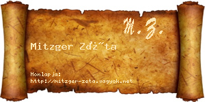 Mitzger Zéta névjegykártya